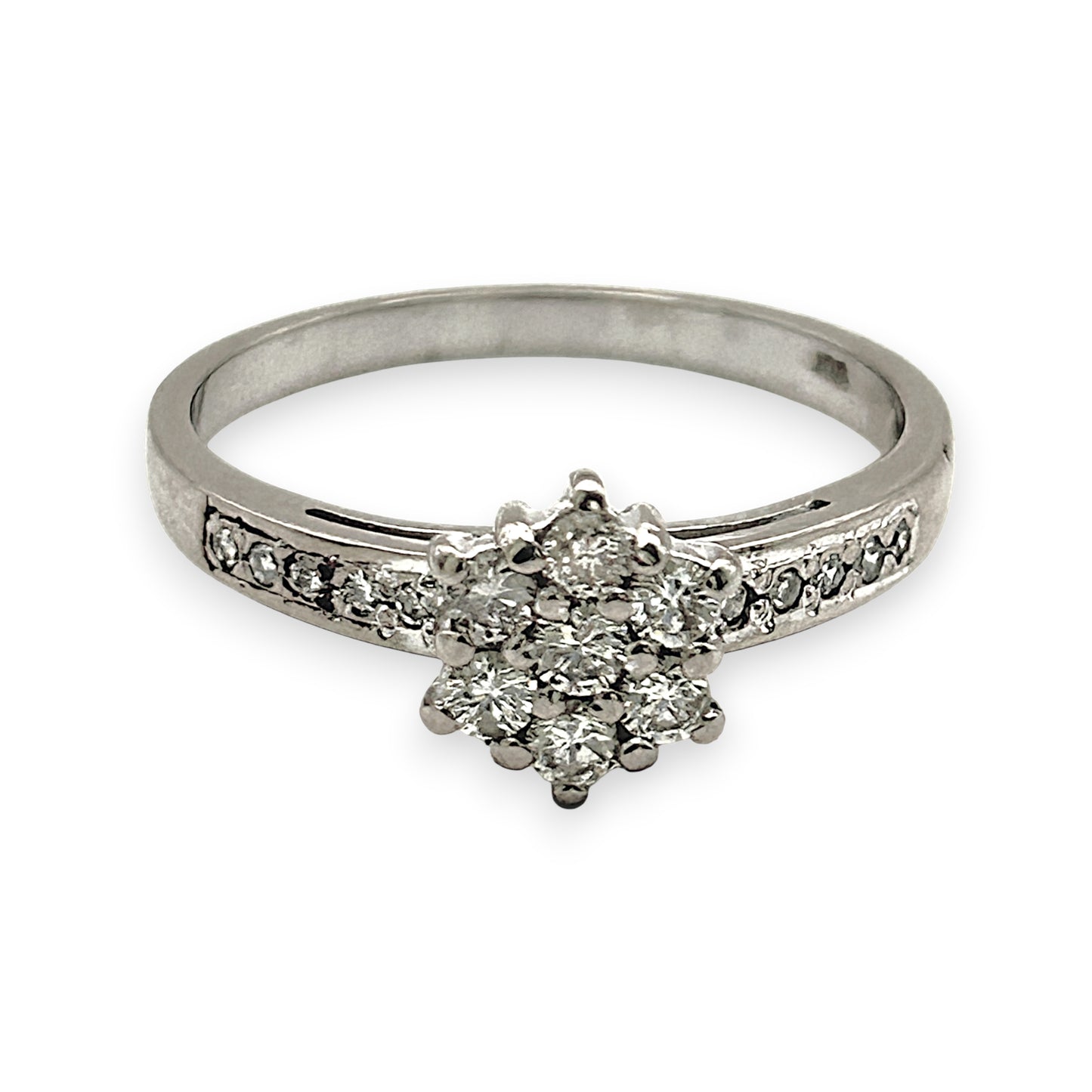 NZGD | 18ct Whtie Gold Whitefire Petal Ring Valuation $3,250