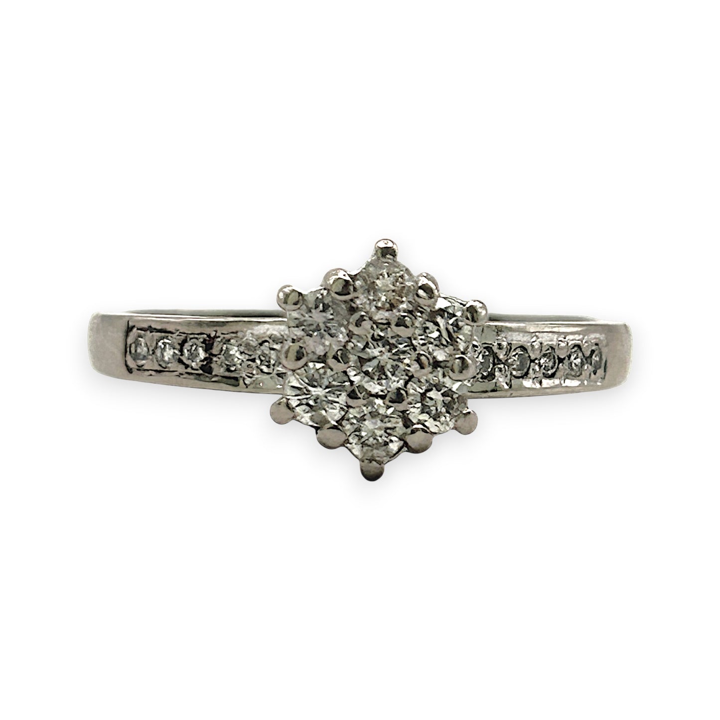 NZGD | 18ct Whtie Gold Whitefire Petal Ring Valuation $3,250