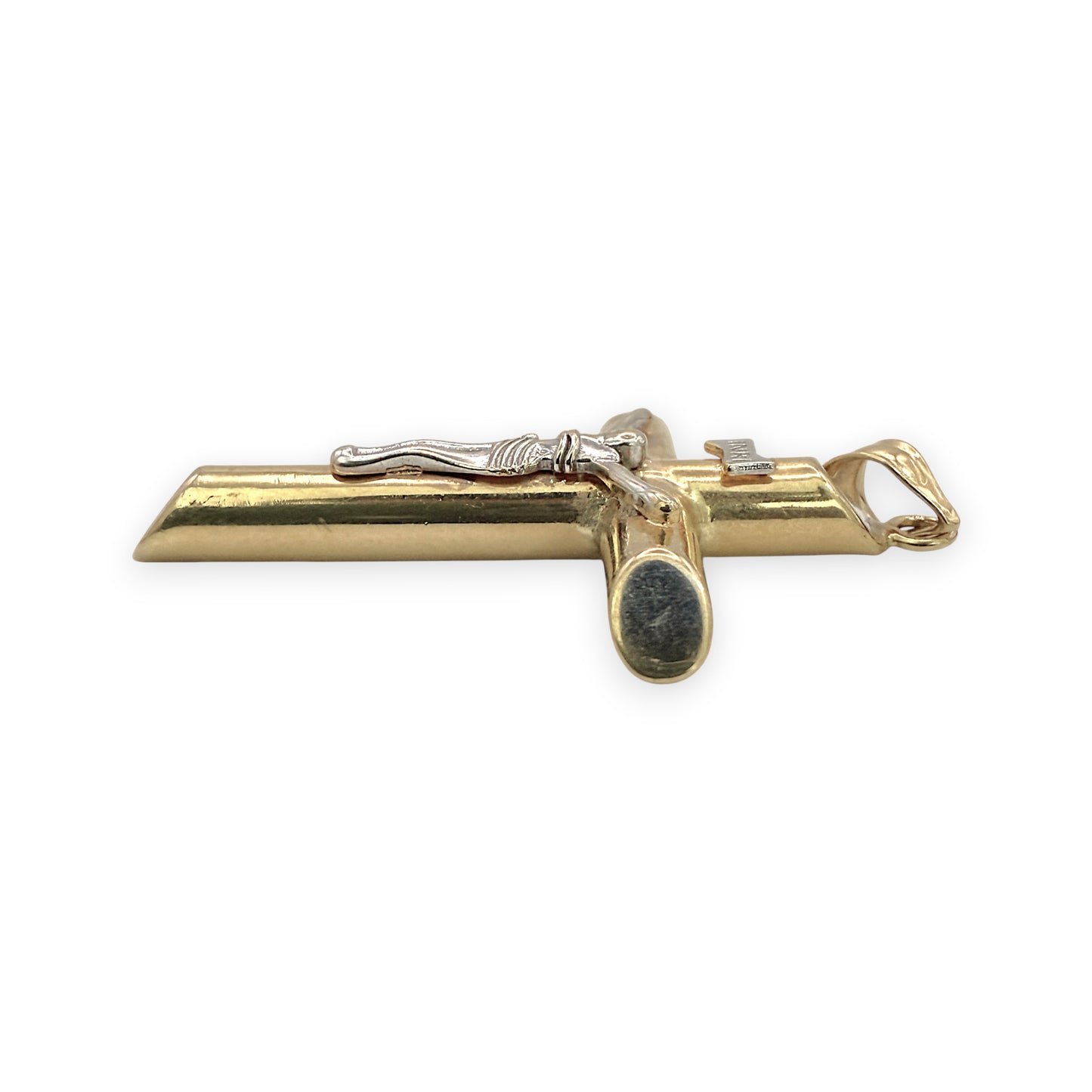 NZGD | 18ct Y/W Gold Two‑Tone Crucifix of Strength 34.6mm