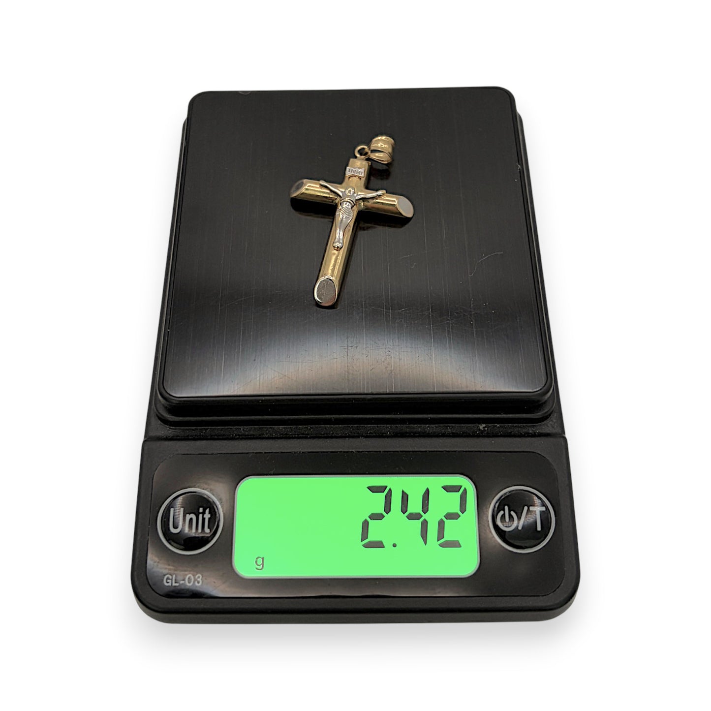 NZGD | 18ct Y/W Gold Two‑Tone Crucifix of Strength 34.6mm