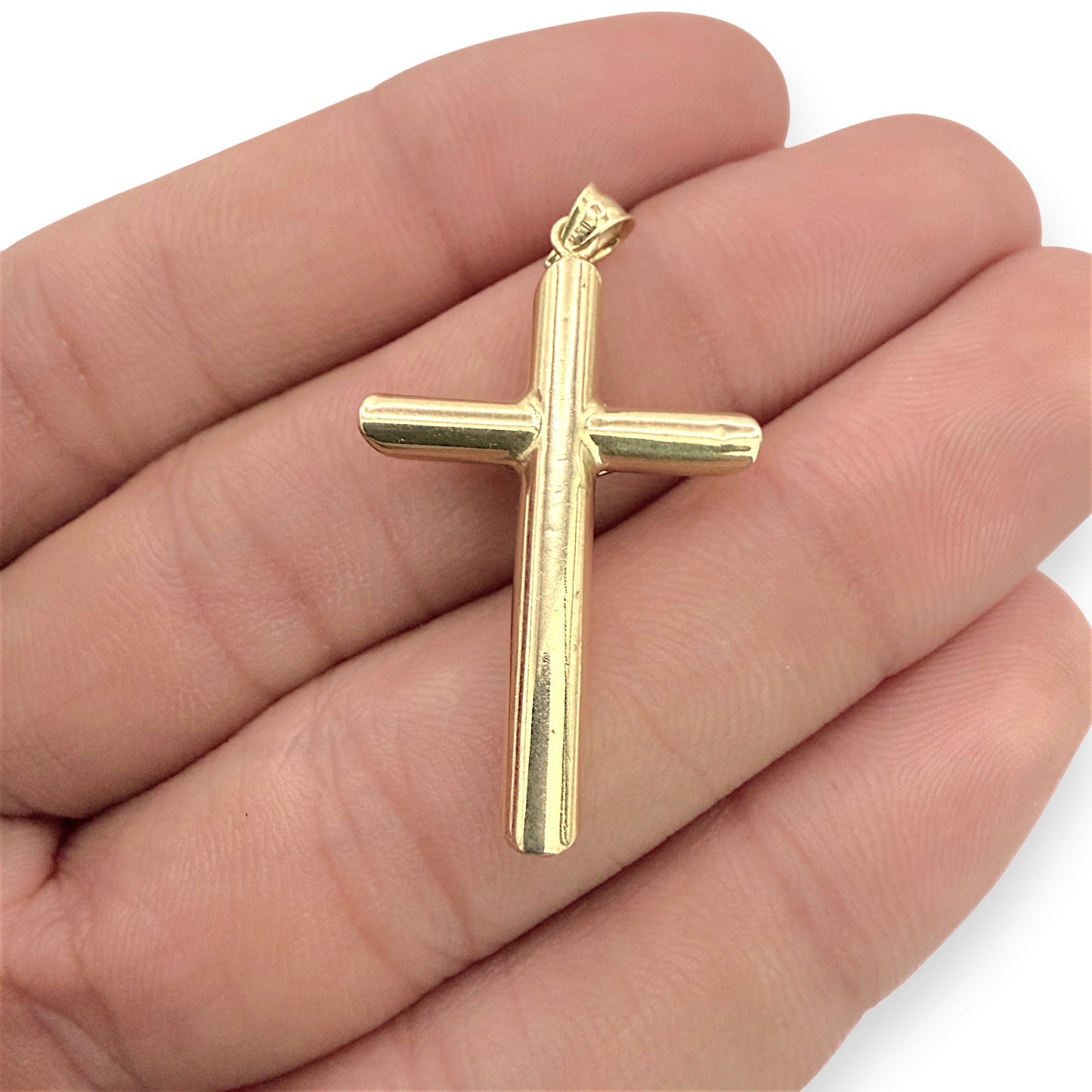 NZGD | 18ct Y/W Gold Two‑Tone Crucifix of Strength 34.6mm