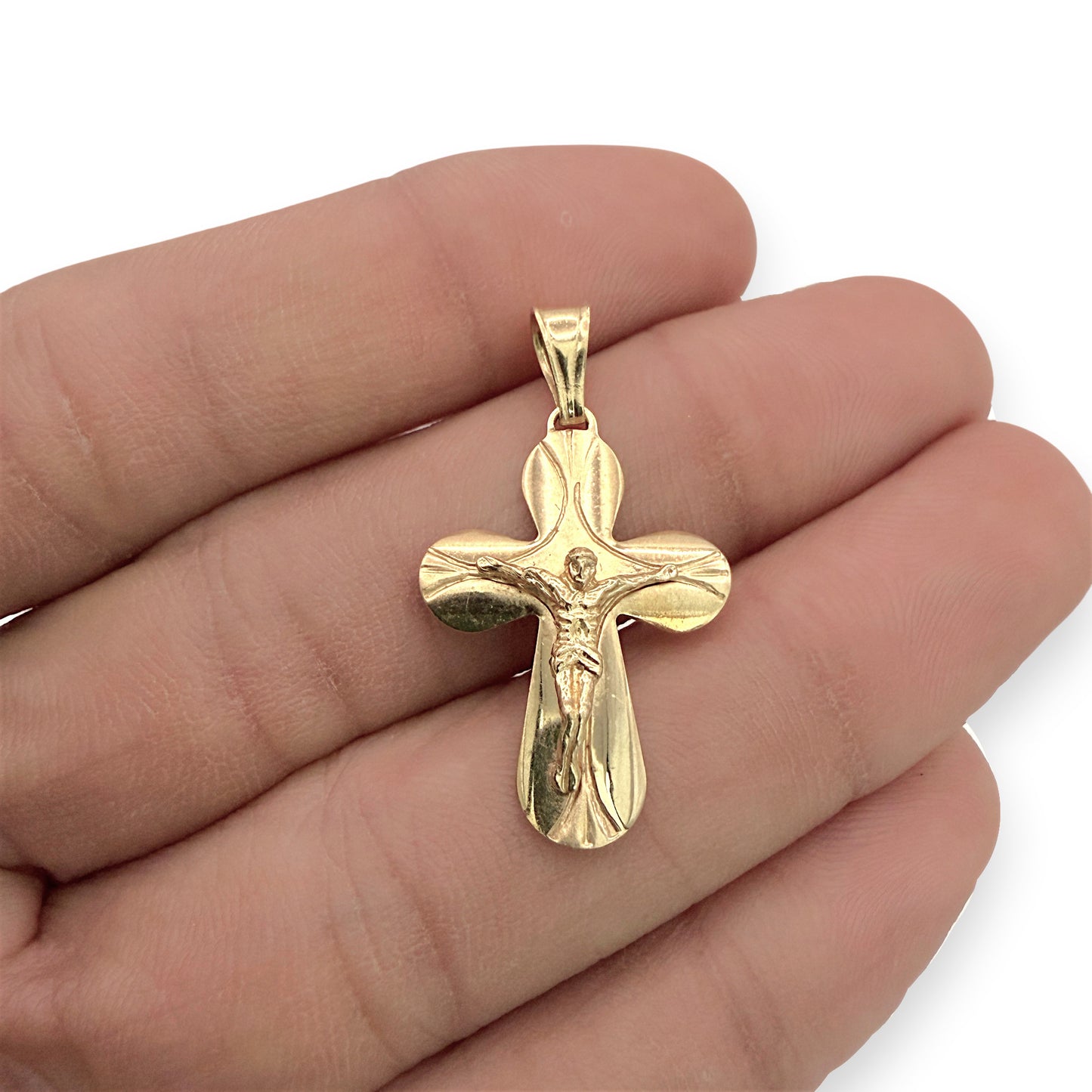 NZGD | 18ct Gold Eternal Light Crucifix Pendant 27.7mm