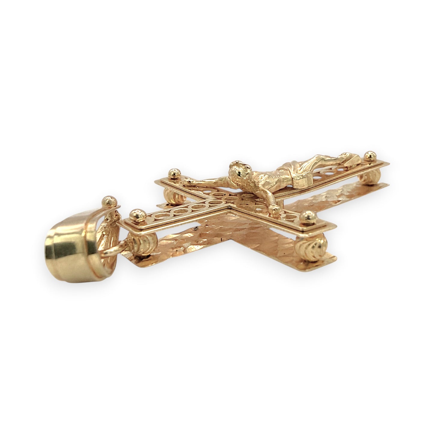 NZGD | 18ct Gold Grace Line Crucifix Pendant 36.8mm