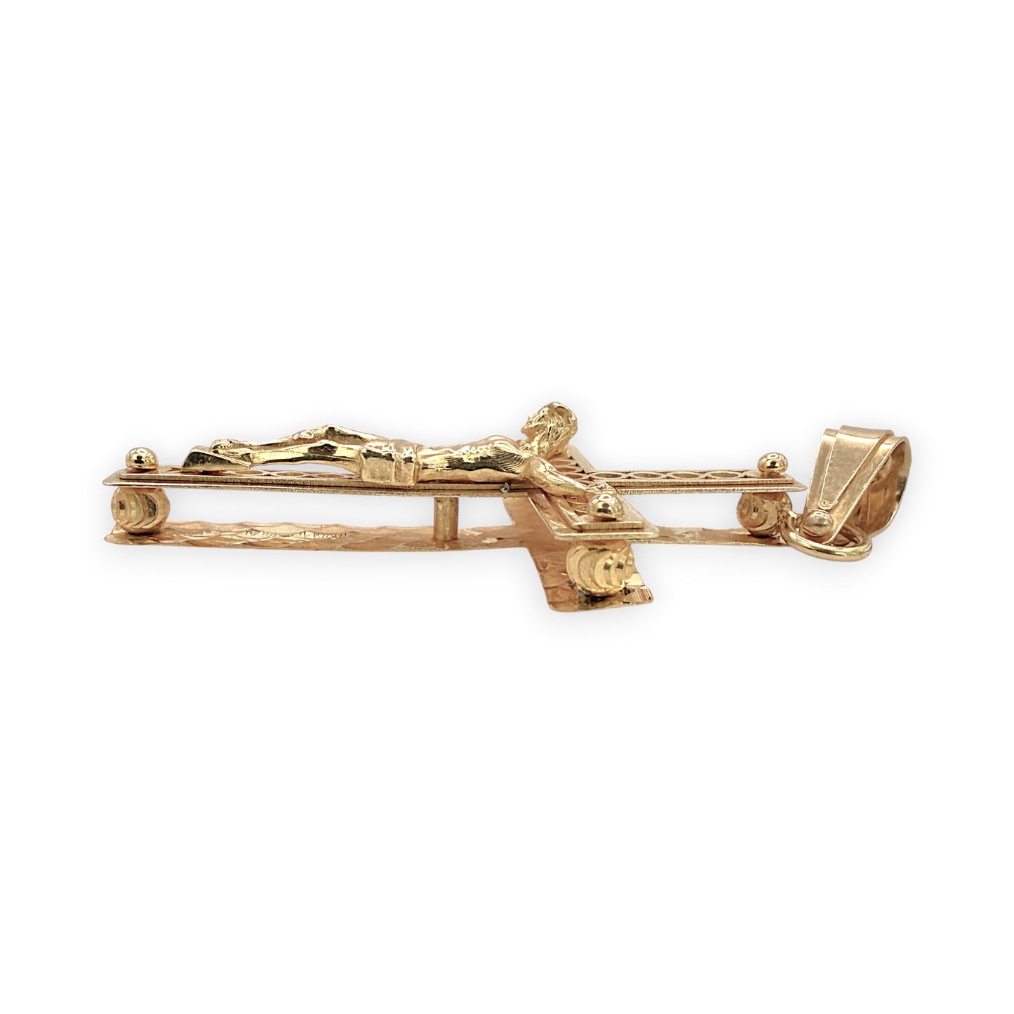 NZGD | 18ct Gold Grace Line Crucifix Pendant 36.8mm