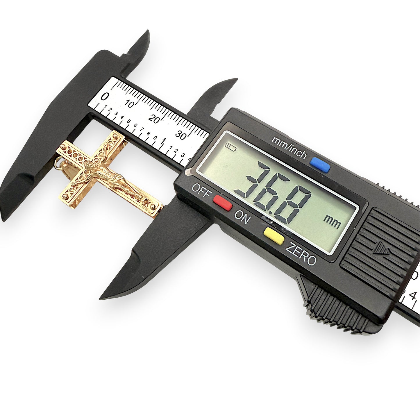 NZGD | 18ct Gold Grace Line Crucifix Pendant 36.8mm