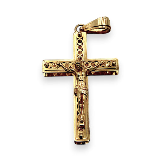NZGD | 18ct Gold Grace Line Crucifix Pendant 36.8mm