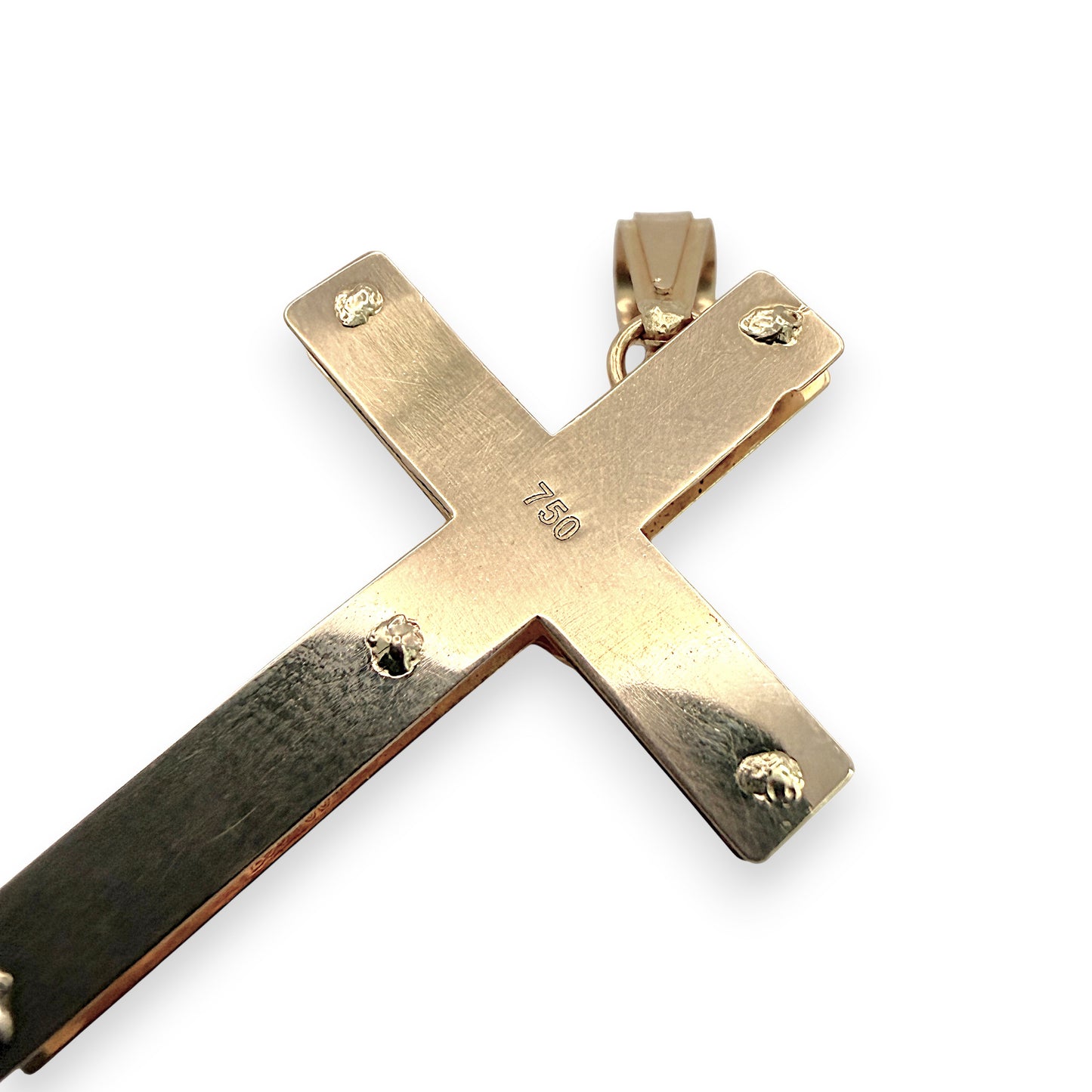 NZGD | 18ct Gold Grace Line Crucifix Pendant 36.8mm