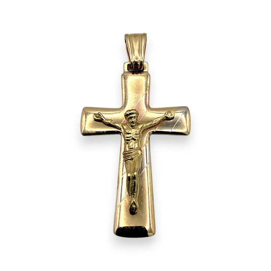 NZGD | 18ct Y/W/R Gold Tri‑Gold Crucifix – One of a Kind 34.00mm
