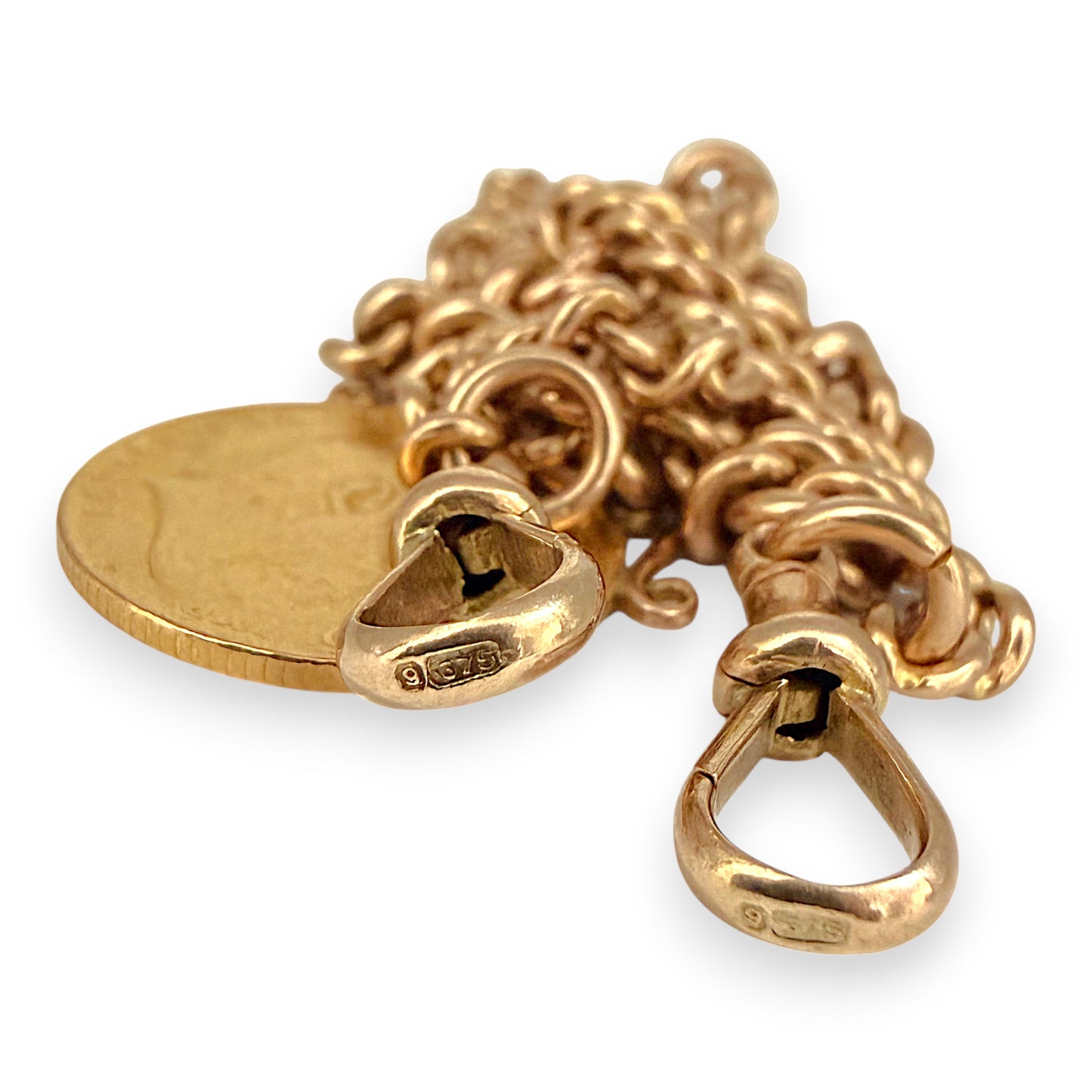 NZGD | 22ct 1904 Full Sovereign with 9ct Curb Chain with T Bar