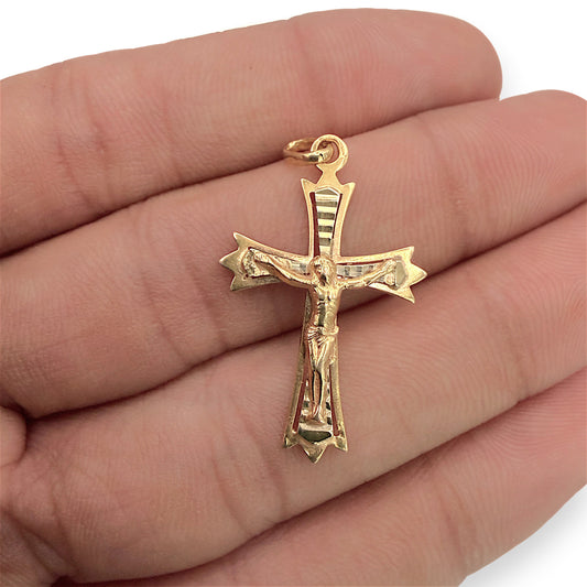 NZGD | 18ct Gold Divine Crucifix Pendant 31.9mm