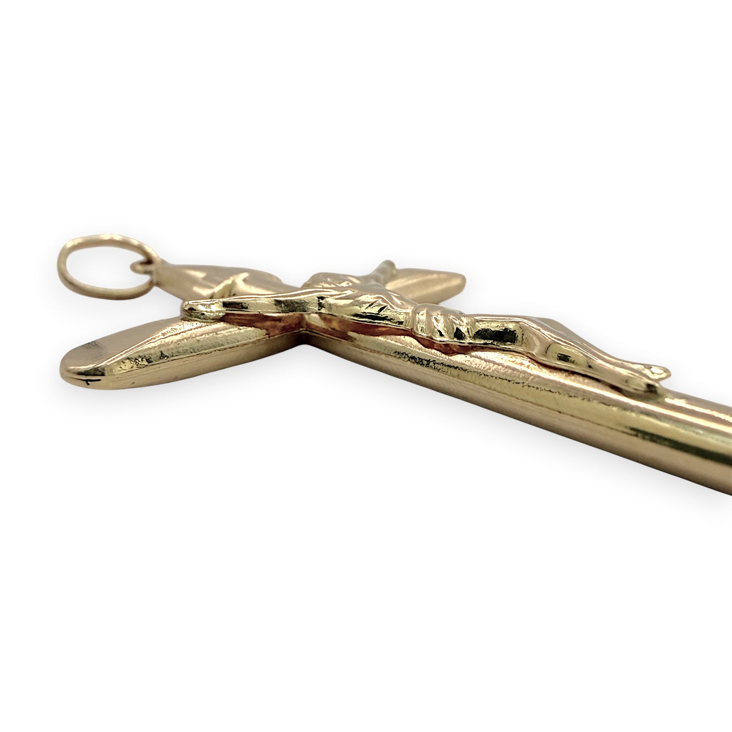NZGD | 18ct Gold Golden Mercy Crucifix Pendant 53.5mm