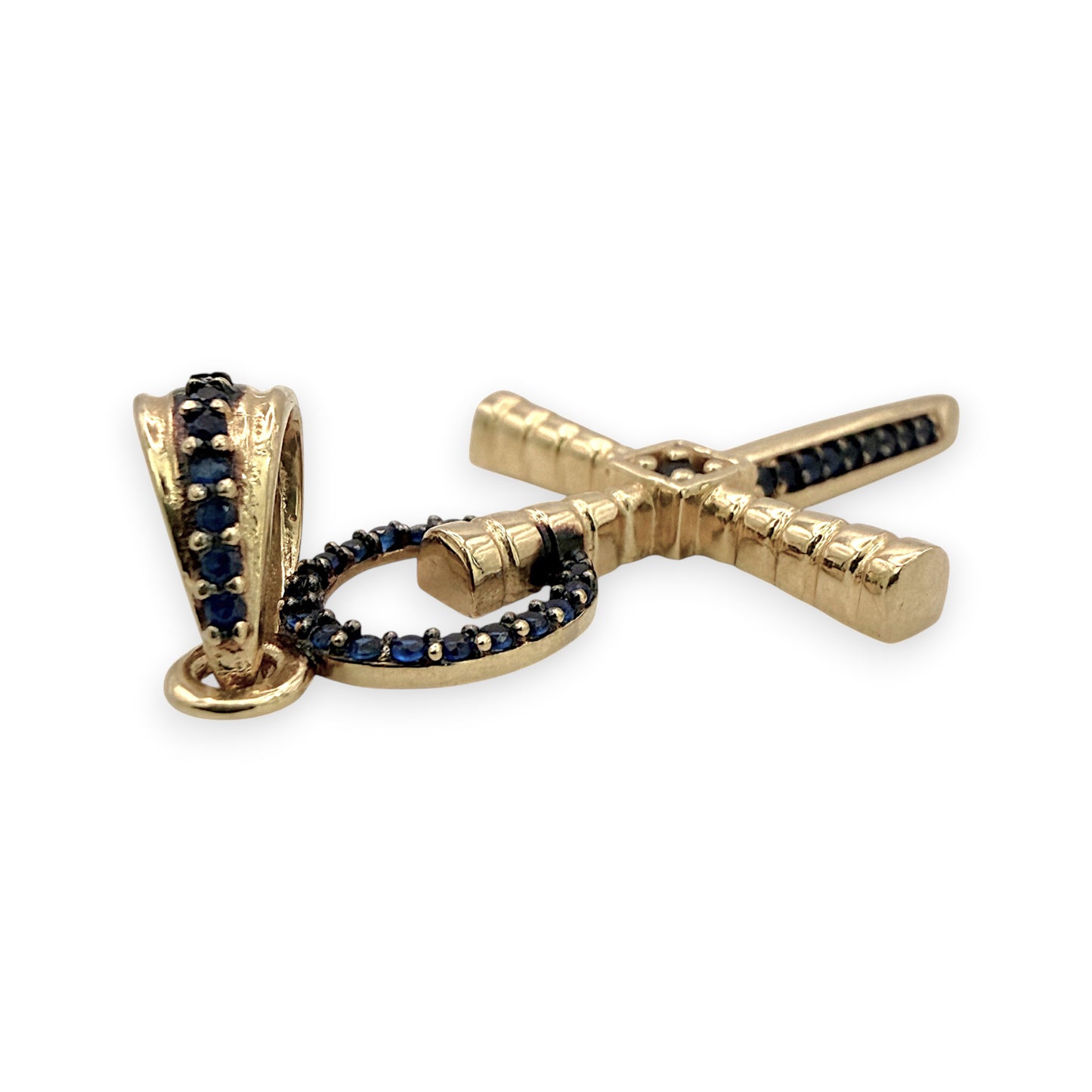 NZGD | 18ct Gold Sword of Blue Grace Pendant 35.5mm