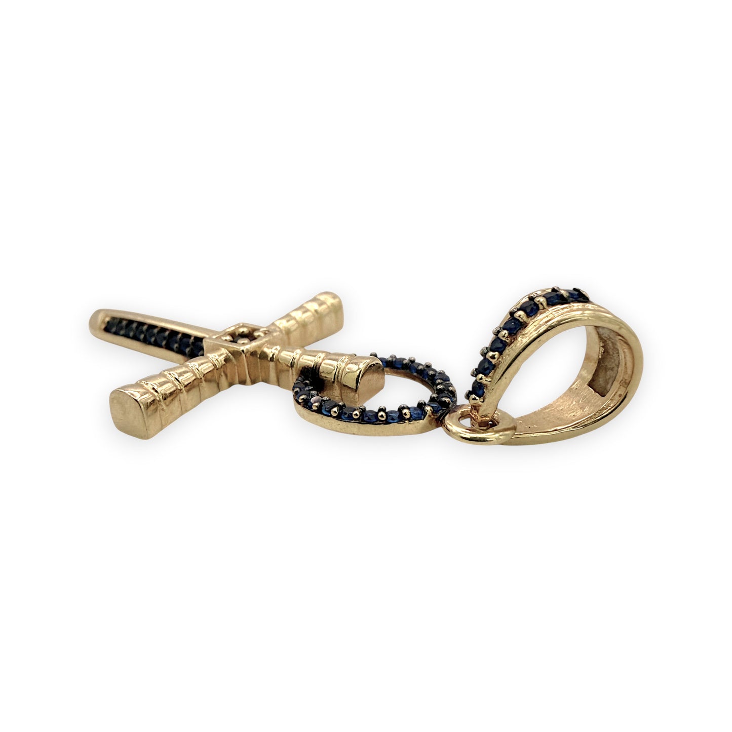 NZGD | 18ct Gold Sword of Blue Grace Pendant 35.5mm