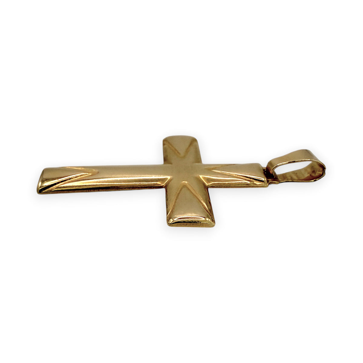 NZGD | 18ct Gold Radiant Faith Cross Pendant 3.81mm