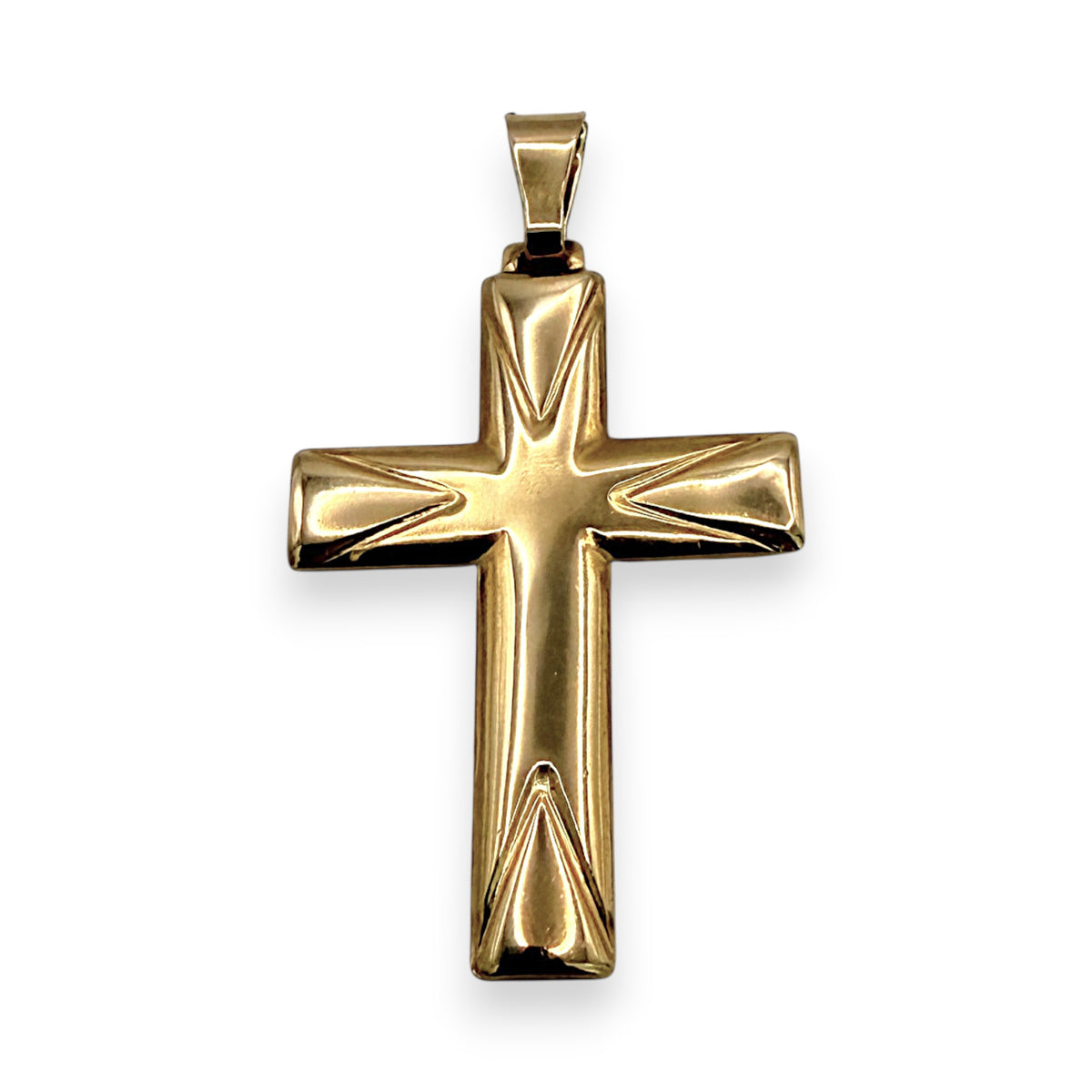 NZGD | 18ct Gold Radiant Faith Cross Pendant 3.81mm