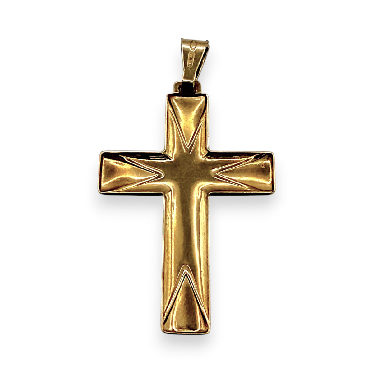NZGD | 18ct Gold Radiant Faith Cross Pendant 3.81mm