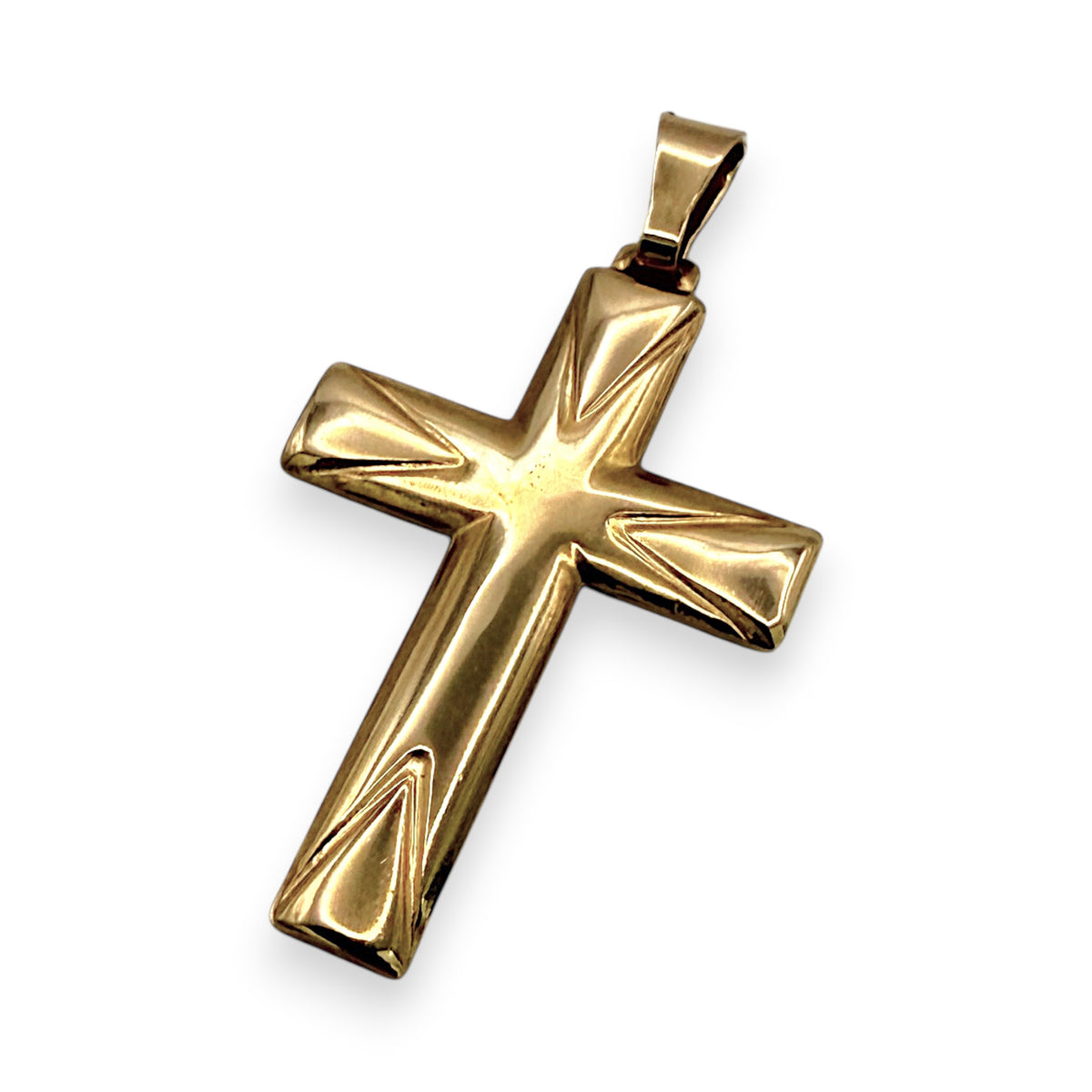 NZGD | 18ct Gold Radiant Faith Cross Pendant 3.81mm