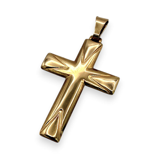 NZGD | 18ct Gold Radiant Faith Cross Pendant 3.81mm