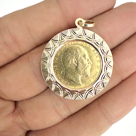 NZGD | 22ct 1905 Full Sovereign in 14ct Gold Pendant