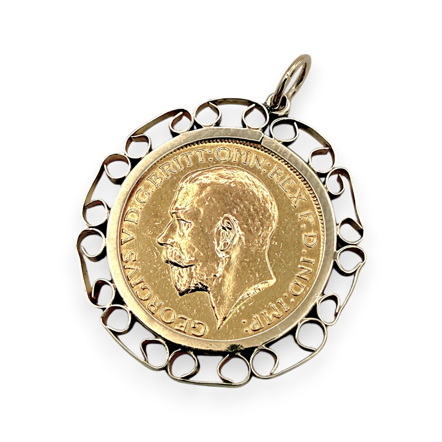 NZGD | 22ct Gold 1911 King George Full Sovereign Pendant in 9ct Gold