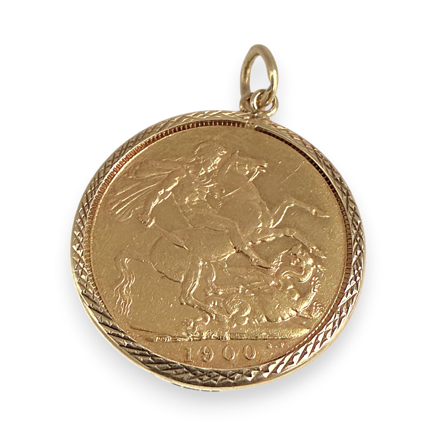 NZGD | 22ct Gold 1900 Queen Victoria Full Sovereign Pendant in 9ct Gold