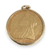 NZGD | 22ct Gold 1900 Queen Victoria Full Sovereign Pendant in 9ct Gold