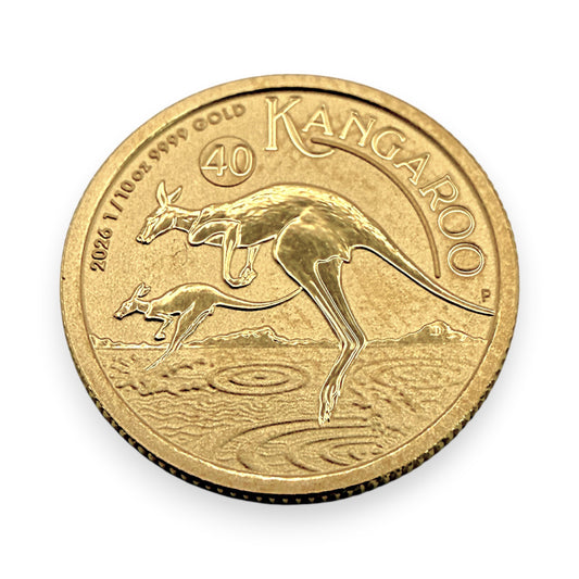 NZGD | 24ct Gold 2026 CHARLES III AUSTRALIA 1/10oz - Kangaroo