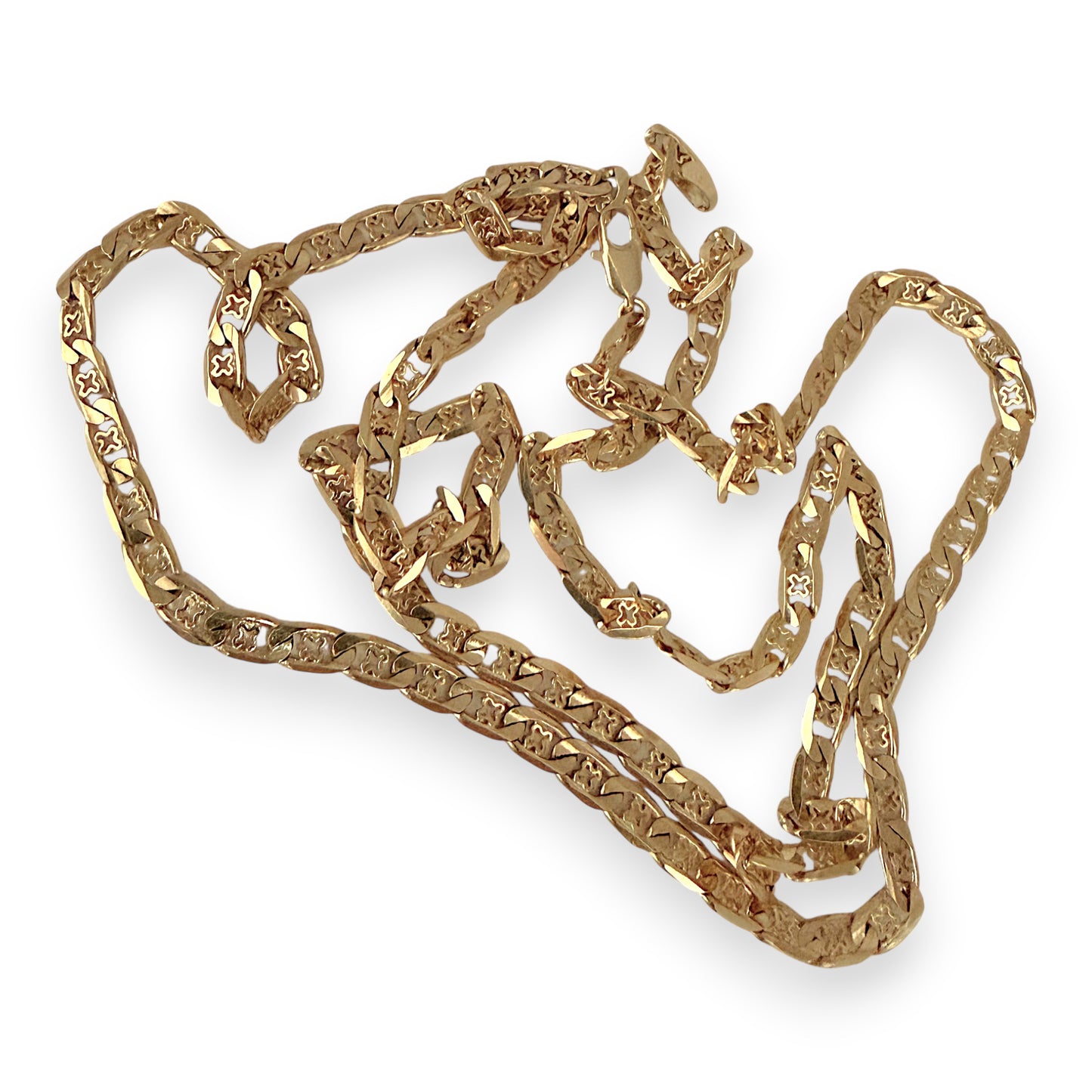 NZGD | 9ct Gold UNOAERRE Clover‑Link Signature Chain 84cm