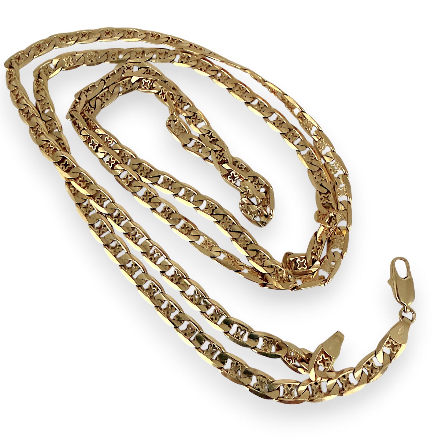 NZGD | 9ct Gold UNOAERRE Clover‑Link Signature Chain 84cm