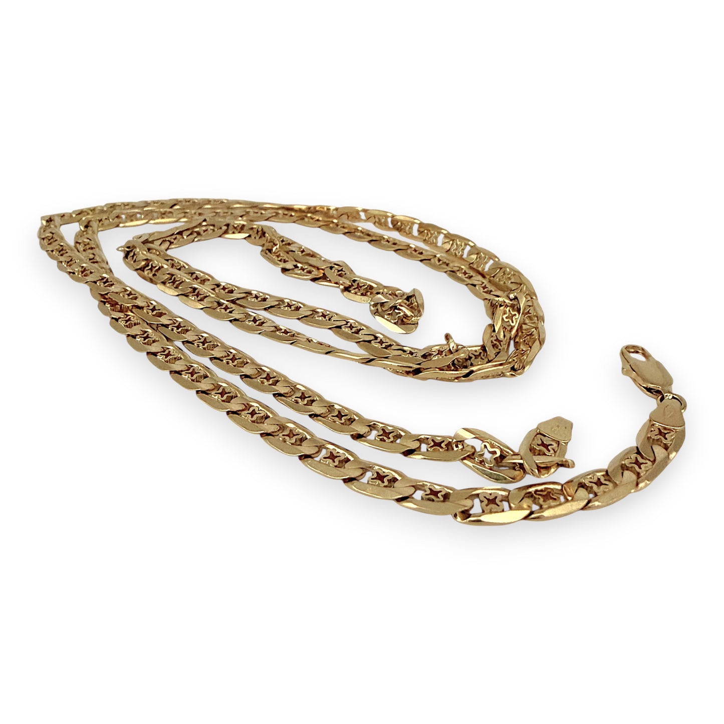 NZGD | 9ct Gold UNOAERRE Clover‑Link Signature Chain 84cm