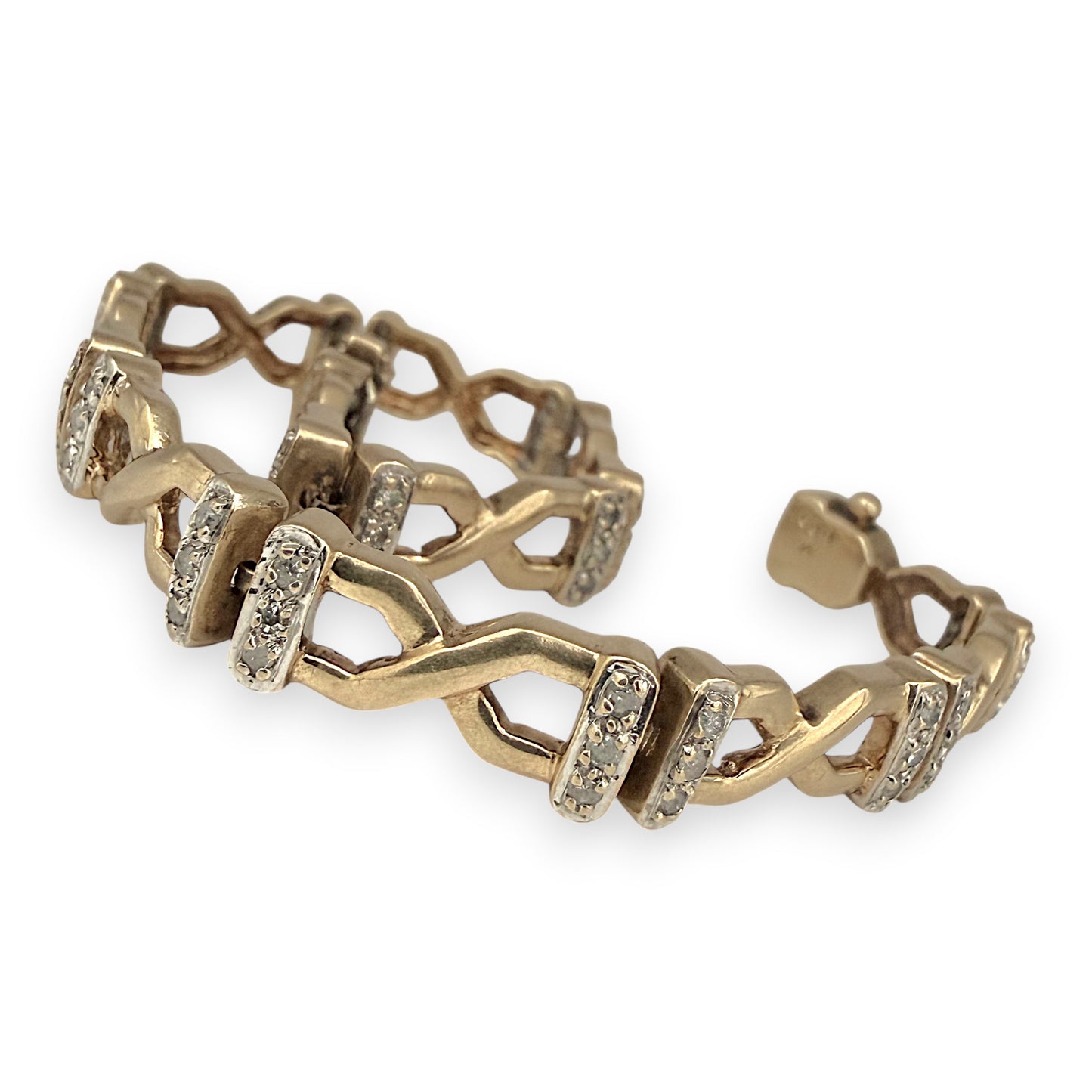 NZGD | 9ct Gold Luminous Vintage Corssover Bracelet 19.5cm