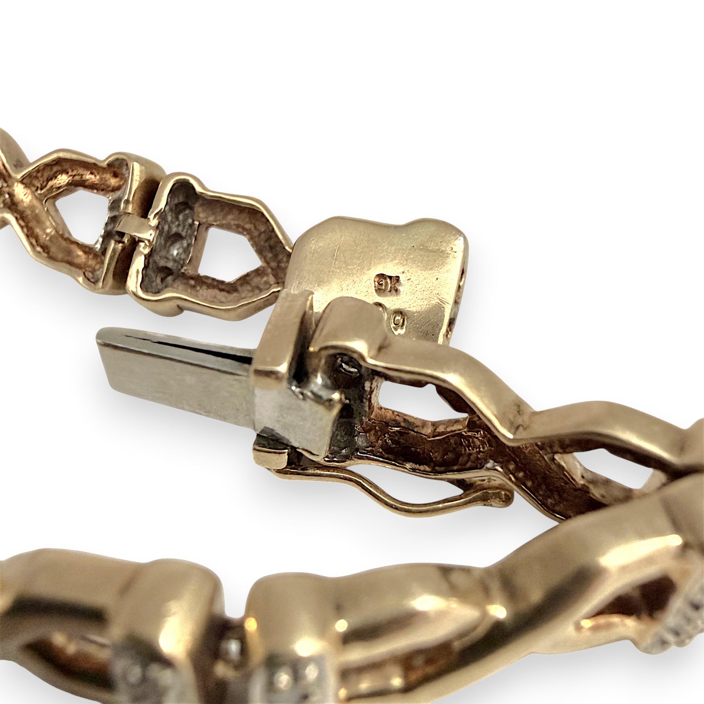 NZGD | 9ct Gold Luminous Vintage Corssover Bracelet 19.5cm