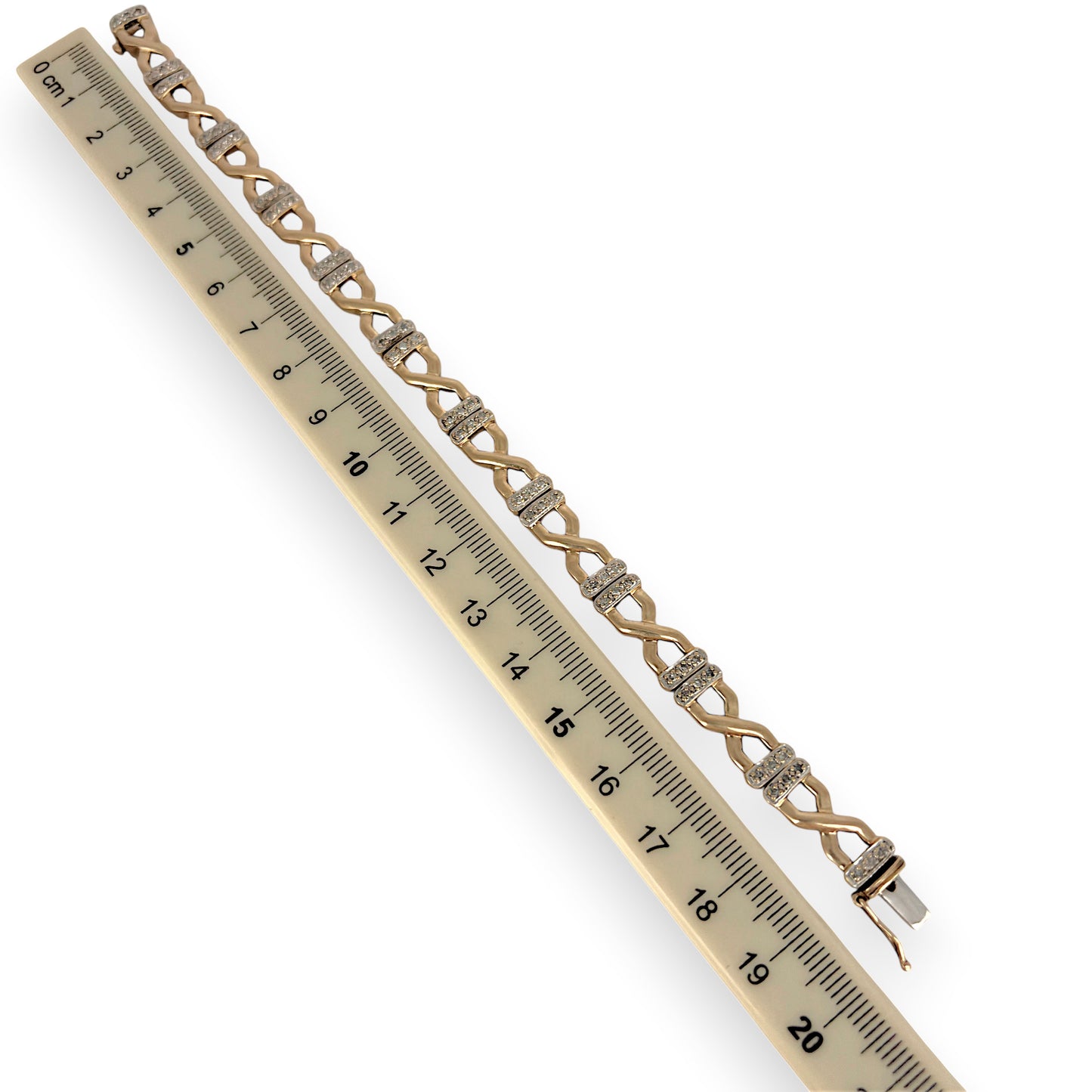 NZGD | 9ct Gold Luminous Vintage Corssover Bracelet 19.5cm