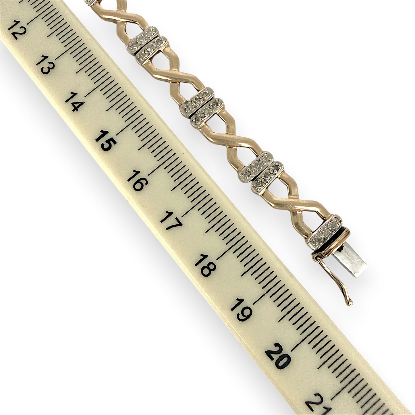 NZGD | 9ct Gold Luminous Vintage Corssover Bracelet 19.5cm