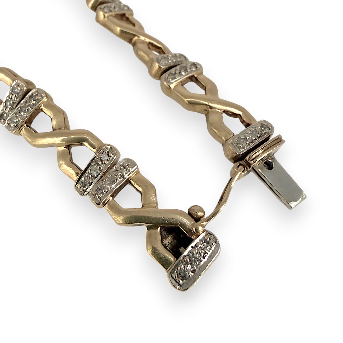 NZGD | 9ct Gold Luminous Vintage Corssover Bracelet 19.5cm