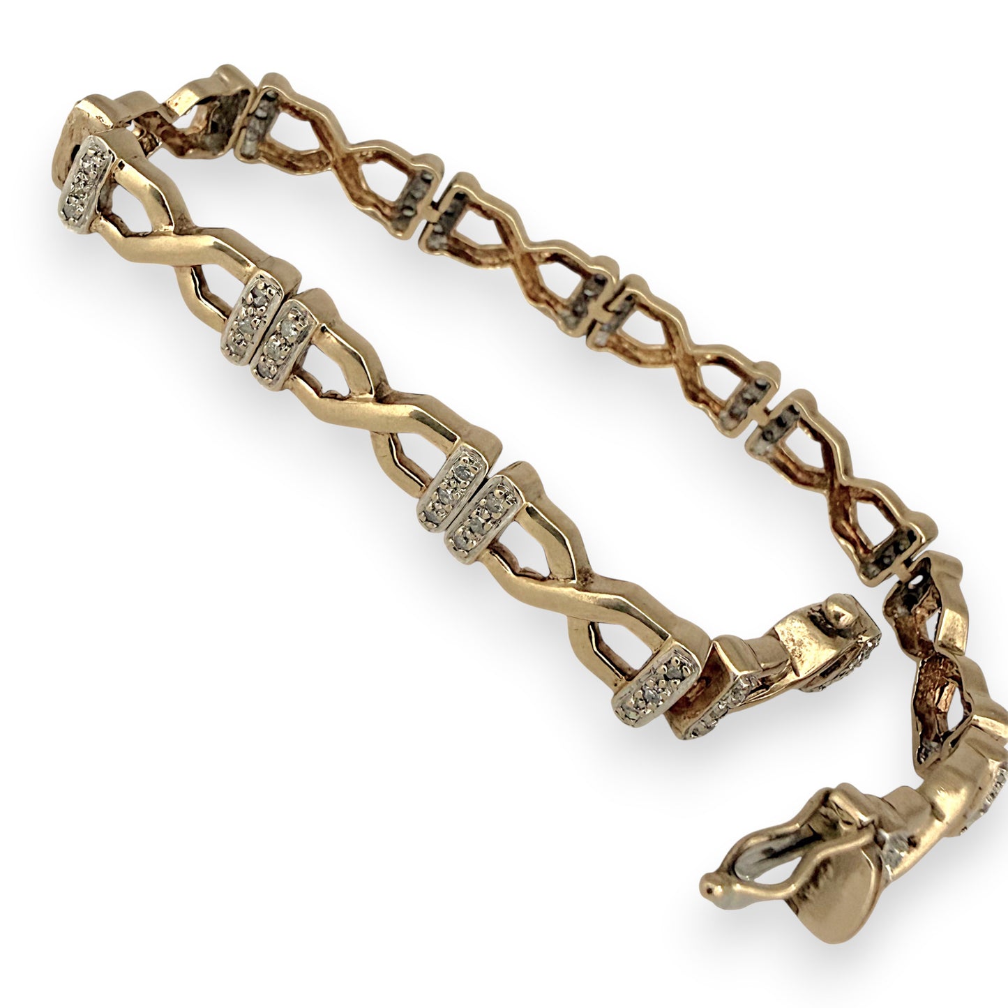 NZGD | 9ct Gold Luminous Vintage Corssover Bracelet 19.5cm