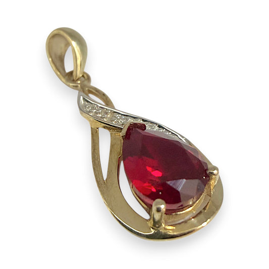 NZGD | 9ct Gold Crimson Tear Luxe Pendant