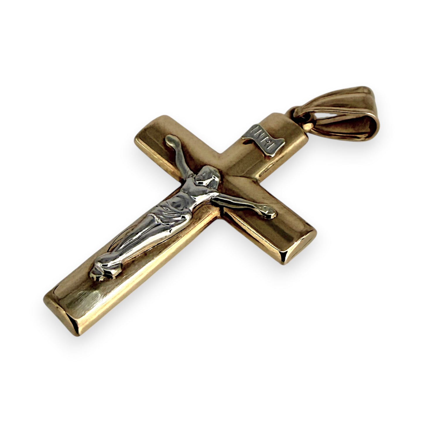 NZGD | 9ct Y/W Gold Silent Strength Cross Pendant