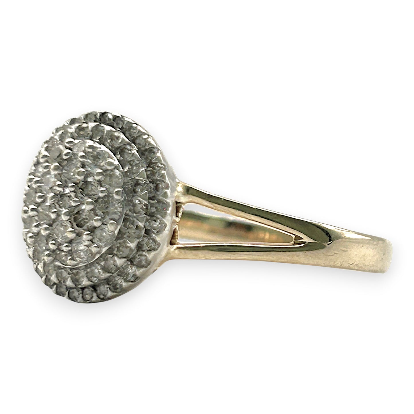 NZGD | 9ct Gold 0.5ct. Halo Classic Cluster Ring Valuation $2,250