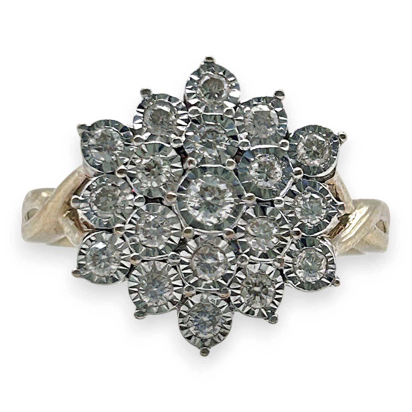 NZGD | 9ct Gold Diamond Bloom Classic Ring Valuation $2,000