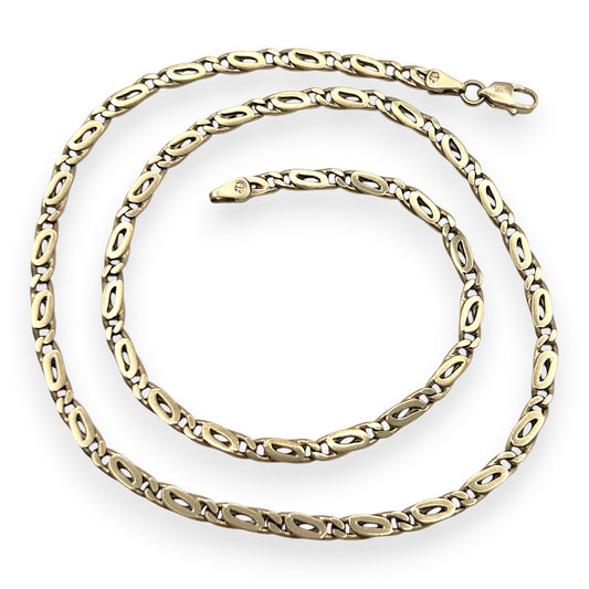 NZGD| 9ct Gold Golden Echo Double‑Link Chain 48cm