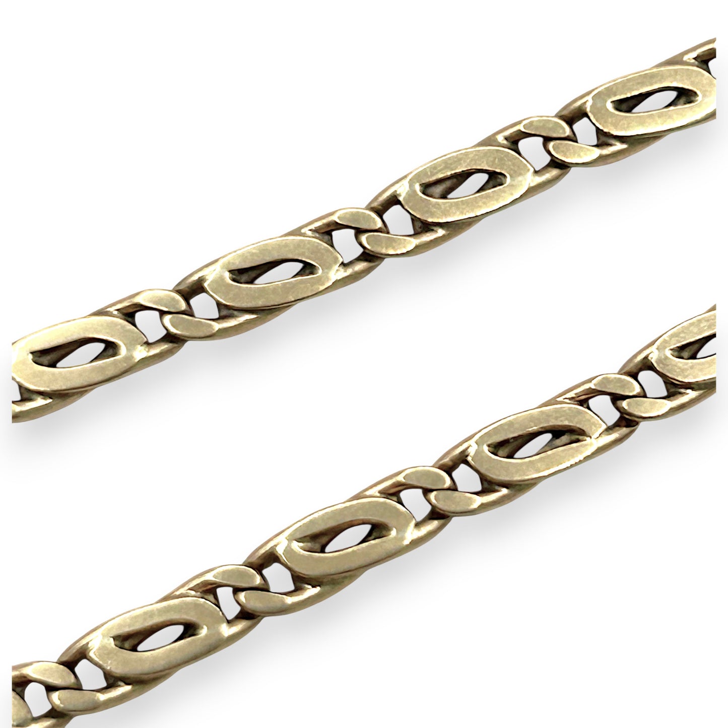 NZGD| 9ct Gold Golden Echo Double‑Link Chain 48cm