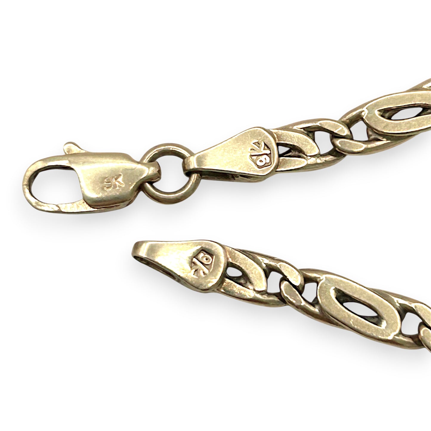 NZGD| 9ct Gold Golden Echo Double‑Link Chain 48cm