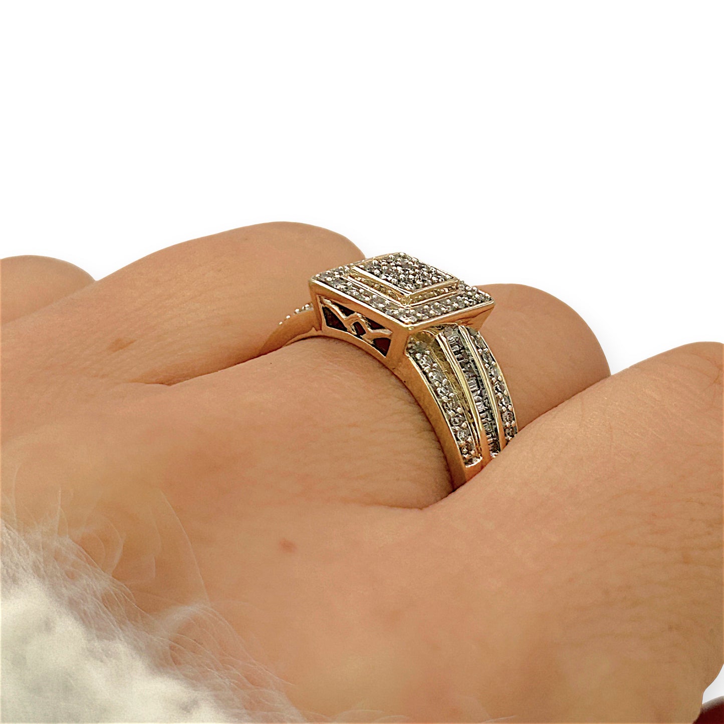 NZGD | 9ct Gold Regal Square Mixed‑Cut Diamond Ring Valuation $2,250