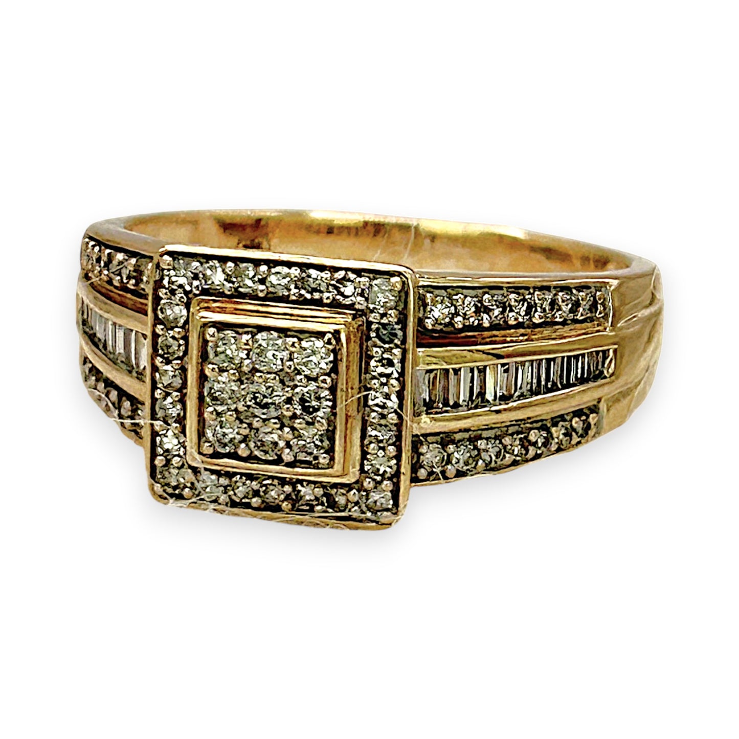 NZGD | 9ct Gold Regal Square Mixed‑Cut Diamond Ring Valuation $2,250