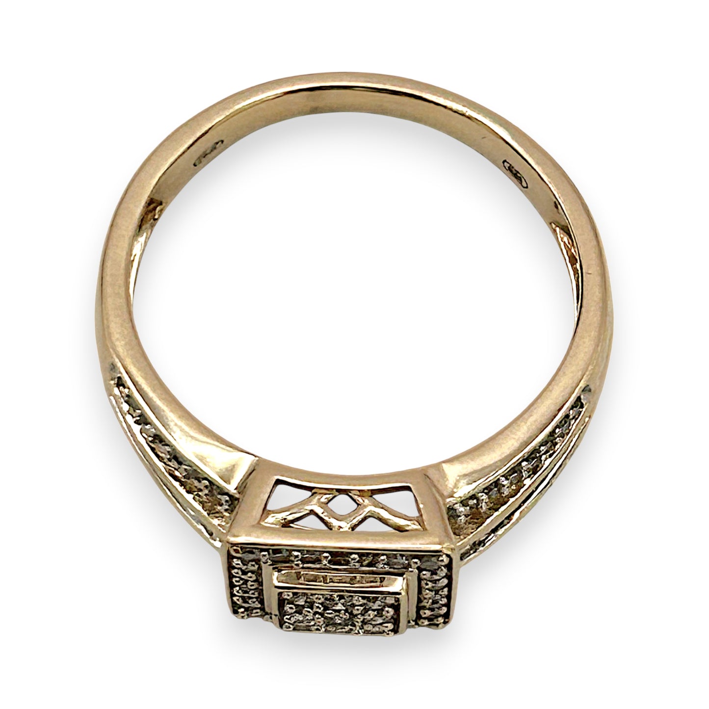 NZGD | 9ct Gold Regal Square Mixed‑Cut Diamond Ring Valuation $2,250