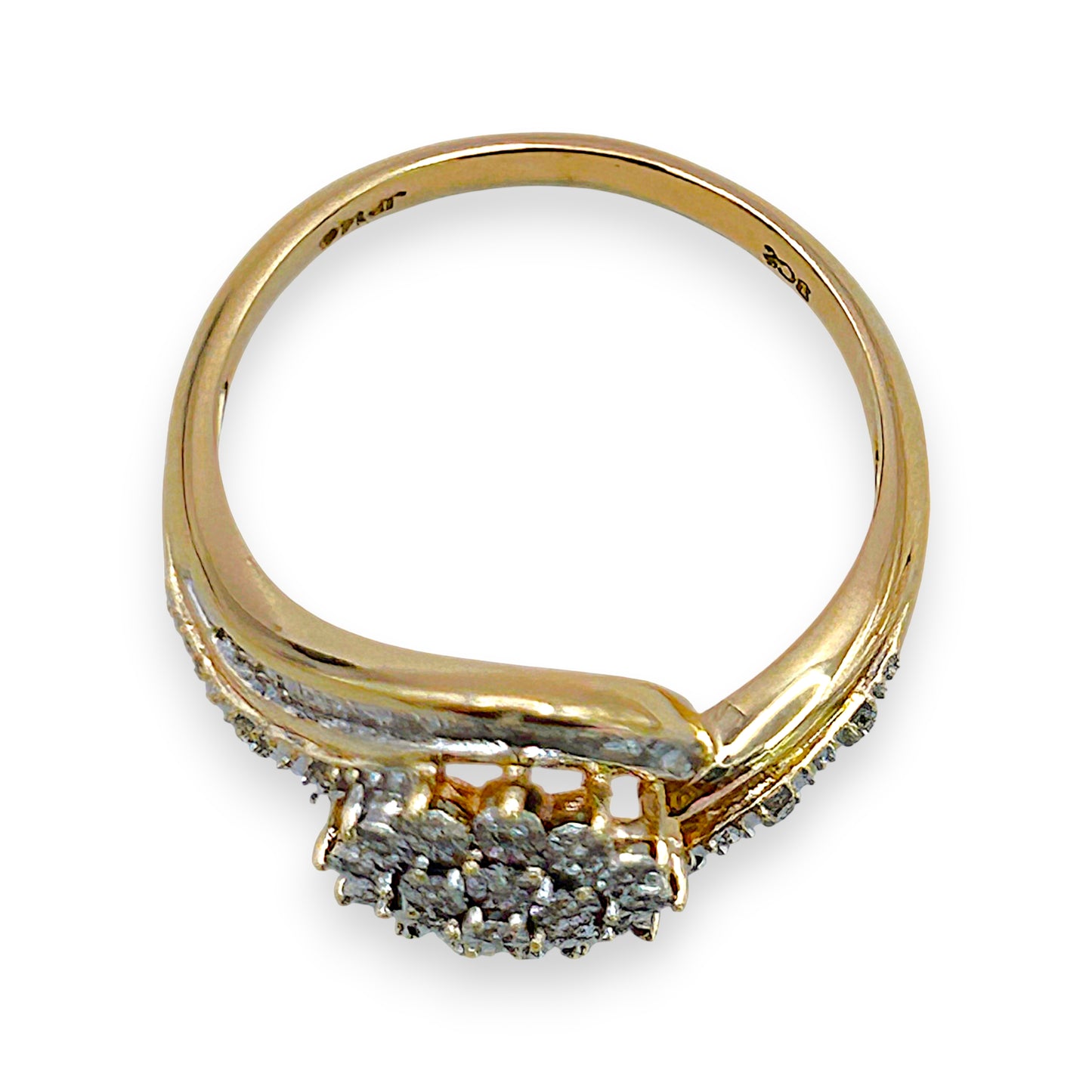 NZGD | 9ct Gold PROUDS Luxe Cluster DiamondRing Valuation $1,575