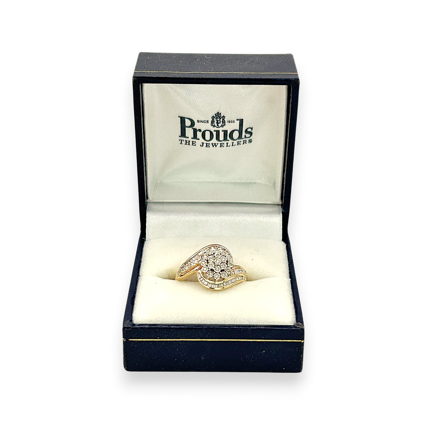 NZGD | 9ct Gold PROUDS Luxe Cluster DiamondRing Valuation $1,575
