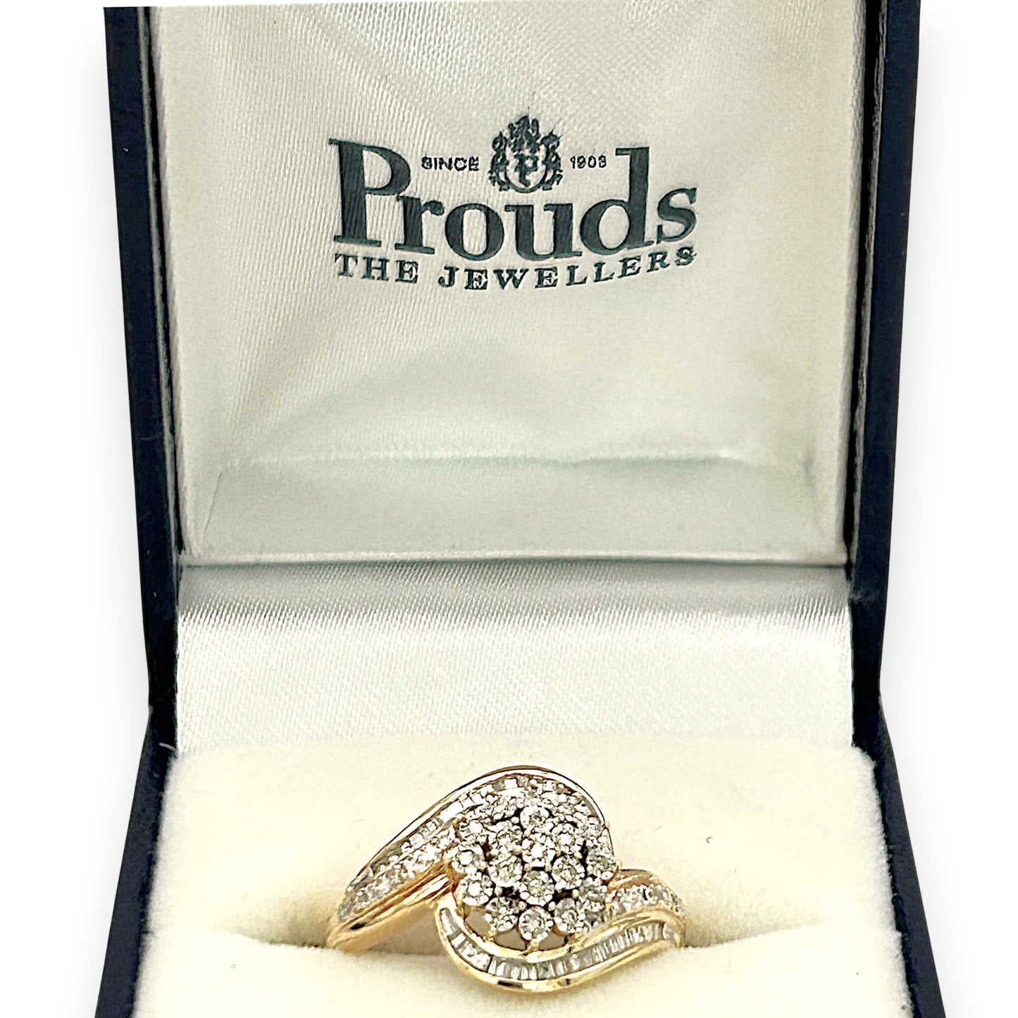 NZGD | 9ct Gold PROUDS Luxe Cluster DiamondRing Valuation $1,575