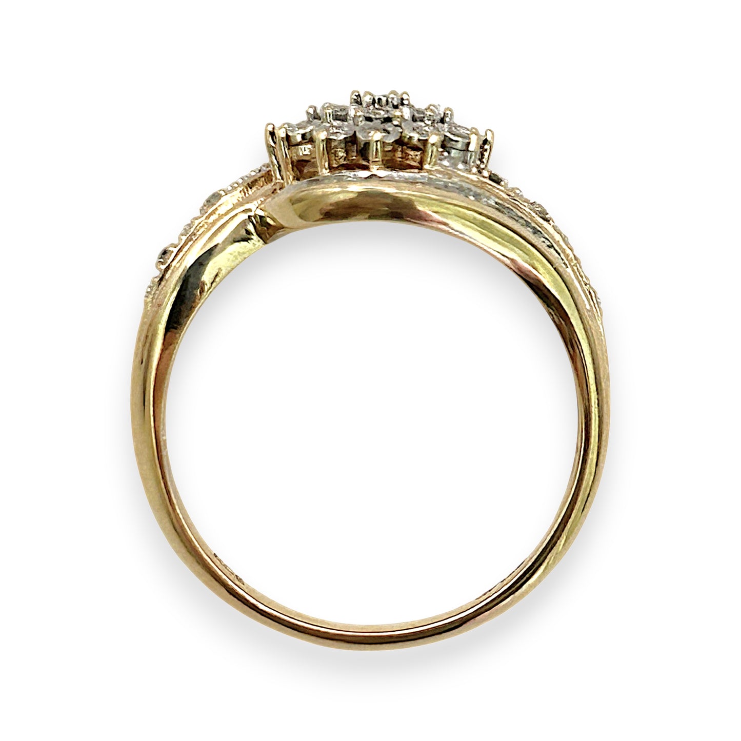 NZGD | 9ct Gold PROUDS Luxe Cluster DiamondRing Valuation $1,575